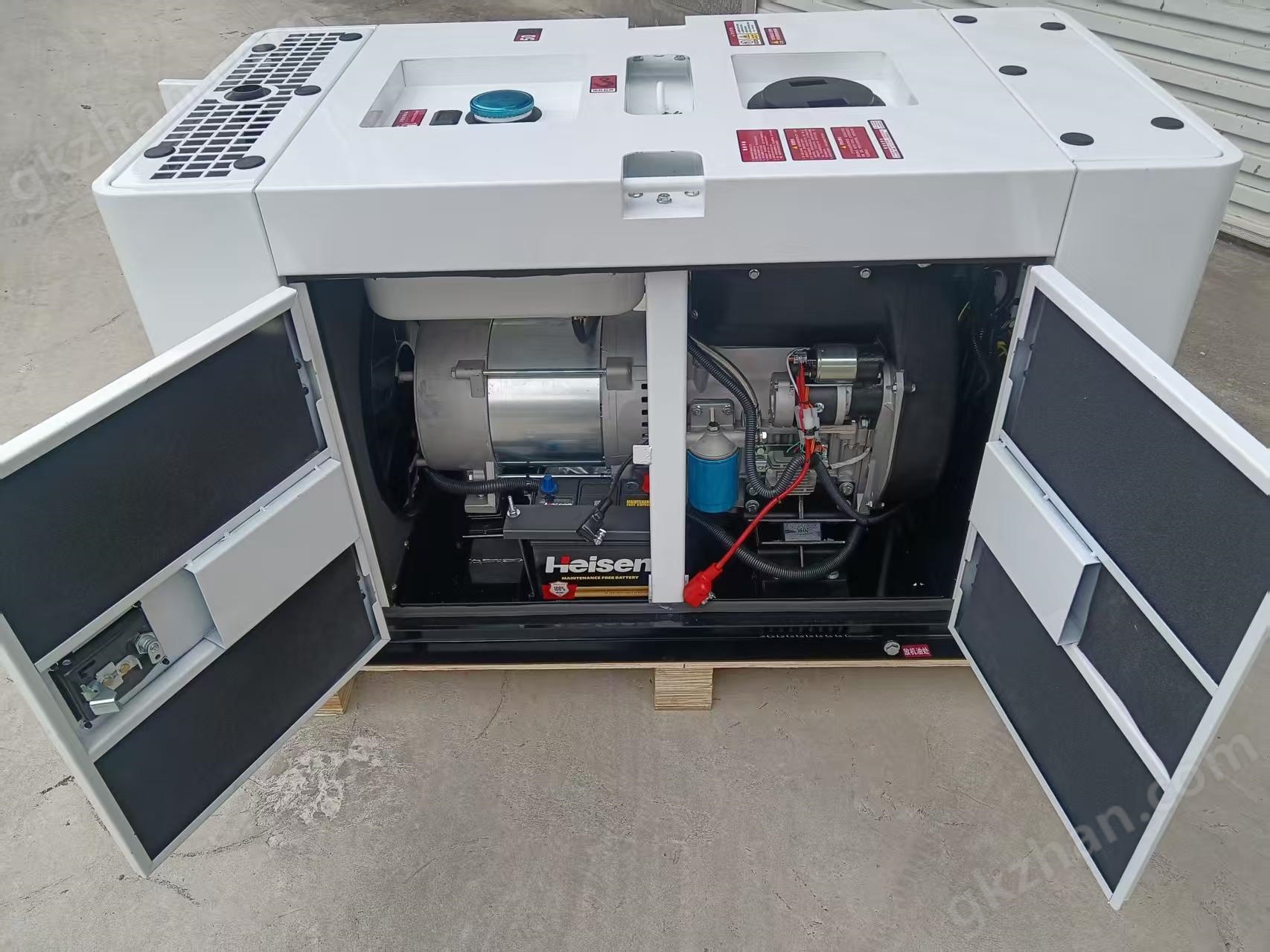 涡轮增压双缸柴油发电机18KW低噪音大移动轮